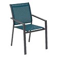 HESPERIDE - Fauteuil de jardin empilable "Essentia" bleu canard & graphite en aluminium traité epoxy - vignette