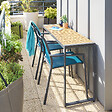 HESPERIDE - Fauteuil de jardin empilable "Essentia" bleu canard & graphite en aluminium traité epoxy - vignette