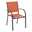 HESPERIDE - Fauteuil de jardin empilable "Piazza" ambre & graphite en aluminium traité en epoxy - vignette