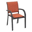 HESPERIDE - Fauteuil de jardin empilable "Piazza" ambre & graphite en aluminium traité en epoxy - vignette