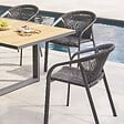 HESPERIDE - Fauteuil de jardin empilable "Riu" anthracite & graphite en aluminium traité en epoxy - vignette