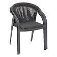 HESPERIDE - Fauteuil de jardin empilable "Riu" anthracite & graphite en aluminium traité en epoxy - vignette