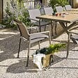 HESPERIDE - Fauteuil de jardin empilable "Essentia" wengé & praline en aluminium traité en epoxy - vignette