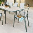 HESPERIDE - Fauteuil de jardin empilable "Axant" vert olive & vert laurier aluminium et texaline - vignette