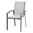 HESPERIDE - Fauteuil de jardin empilable "Axant" vert olive & vert laurier aluminium et texaline - vignette