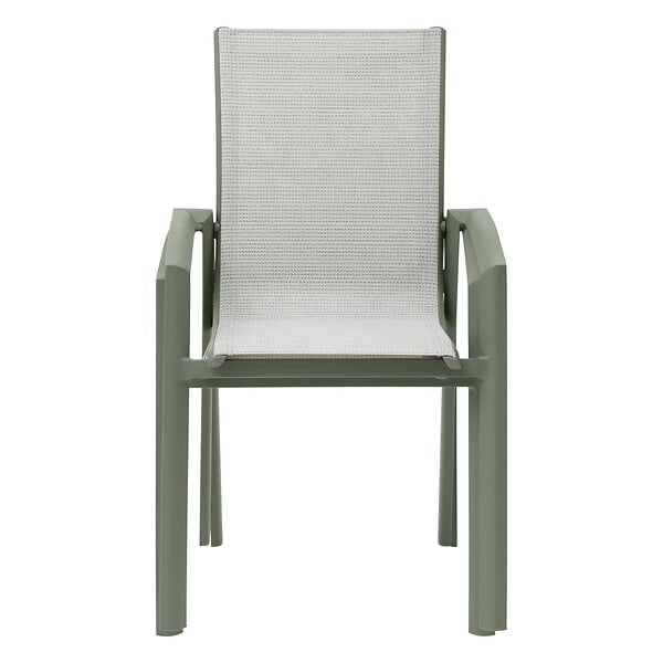 HESPERIDE - Fauteuil de jardin empilable "Axant" vert olive & vert laurier aluminium et texaline - large