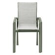 HESPERIDE - Fauteuil de jardin empilable "Axant" vert olive & vert laurier aluminium et texaline - vignette