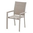 HESPERIDE - Fauteuil de jardin empilable "Allure" beige & avoine aluminium et texaline - vignette