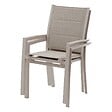 HESPERIDE - Fauteuil de jardin empilable "Allure" beige & avoine aluminium et texaline - vignette