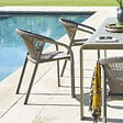 HESPERIDE - Fauteuil de jardin empilable "Riu" Cappucino & café aluminium - vignette