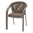 HESPERIDE - Fauteuil de jardin empilable "Riu" Cappucino & café aluminium - vignette