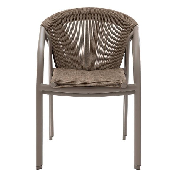 HESPERIDE - Fauteuil de jardin empilable "Riu" Cappucino & café aluminium - large