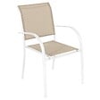 HESPERIDE - Fauteuil de jardin empilable "Piazza" lin & blanc en aluminium traité époxy - vignette