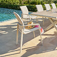 HESPERIDE - Fauteuil de jardin empilable "Diese" argile & ivoire aluminium et texaline - vignette