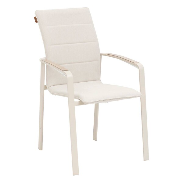 HESPERIDE - Fauteuil de jardin empilable "Diese" argile & ivoire aluminium et texaline - large