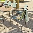 HESPERIDE - Fauteuil de jardin empilable "Essentia" vert olive & graphite en aluminium traité epoxy - vignette