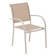 HESPERIDE - Fauteuil de jardin empilable "Piazza" lin & argile en aluminium traité en epoxy - vignette