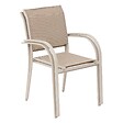 HESPERIDE - Fauteuil de jardin empilable "Piazza" lin & argile en aluminium traité en epoxy - vignette