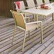 HESPERIDE - Fauteuil de jardin empilable "Essentia" lin & argile en aluminium traité en epoxy - vignette