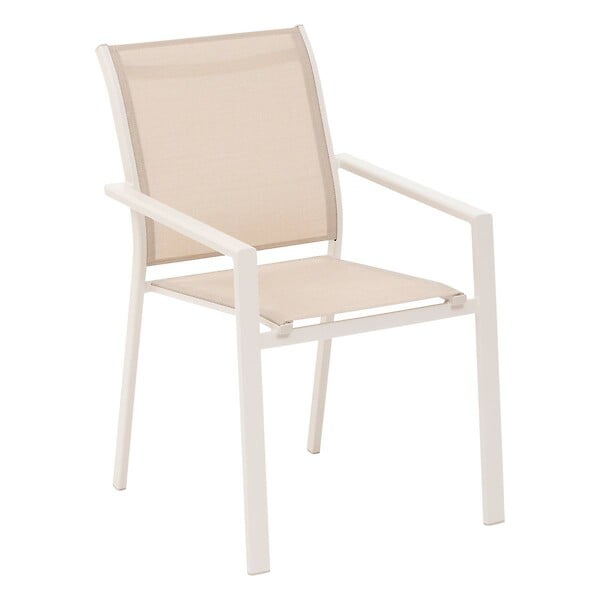 HESPERIDE - Fauteuil de jardin empilable "Essentia" lin & argile en aluminium traité en epoxy - large