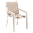 HESPERIDE - Fauteuil de jardin empilable "Essentia" lin & argile en aluminium traité en epoxy - vignette