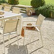 HESPERIDE - Fauteuil de jardin empilable "Essentia" lin & argile en aluminium traité en epoxy - vignette