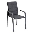 HESPERIDE - Fauteuil de jardin empilable "Diese" anthracite & graphite en aluminium traité époxy - vignette