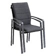 HESPERIDE - Fauteuil de jardin empilable "Diese" anthracite & graphite en aluminium traité époxy - vignette