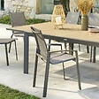 HESPERIDE - Fauteuil de jardin empilable "Axant" wengé & praline en aluminium traité époxy - vignette
