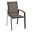 HESPERIDE - Fauteuil de jardin empilable "Axant" wengé & praline en aluminium traité époxy - vignette