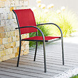 HESPERIDE - Fauteuil de jardin empilable "Piazza" grenade & graphite en aluminium traité époxy - vignette