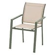 HESPERIDE - Fauteuil de jardin empilable "Essentia" lin & vert laurier aluminium et texaline - vignette
