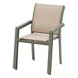 HESPERIDE - Fauteuil de jardin empilable "Essentia" lin & vert laurier aluminium et texaline - vignette