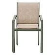 HESPERIDE - Fauteuil de jardin empilable "Essentia" lin & vert laurier aluminium et texaline - vignette
