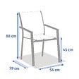 HESPERIDE - Fauteuil de jardin empilable "Essentia" lin & vert laurier aluminium et texaline - vignette