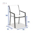 HESPERIDE - Fauteuil de jardin empilable "Essentia" graphite et acacia en aluminium traité en epoxy - vignette