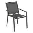 HESPERIDE - Fauteuil de jardin empilable "Essentia" anthracite & graphite en aluminium traité en epoxy - vignette