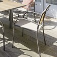 HESPERIDE - Fauteuil de jardin empilable "Piazza" lin & tonka en aluminium traité époxy - vignette