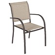 HESPERIDE - Fauteuil de jardin empilable "Piazza" lin & tonka en aluminium traité époxy - vignette