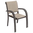 HESPERIDE - Fauteuil de jardin empilable "Piazza" lin & tonka en aluminium traité époxy - vignette