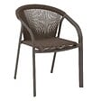 HESPERIDE - Fauteuil de jardin empilable "Riu" vert wengé & praliné en aluminium traité en epoxy - vignette