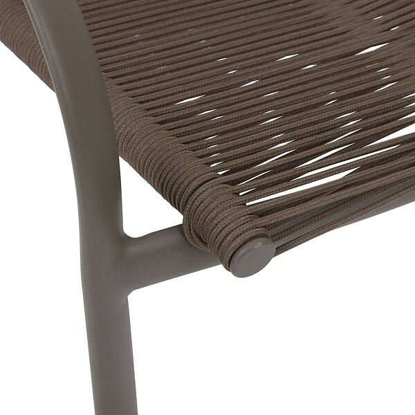 HESPERIDE - Fauteuil de jardin empilable "Riu" vert wengé & praliné en aluminium traité en epoxy - large