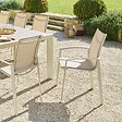 HESPERIDE - Fauteuil de jardin empilable "Axant" lin & argile en alumunium - vignette