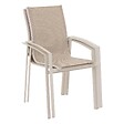 HESPERIDE - Fauteuil de jardin empilable "Axant" lin & argile en alumunium - vignette