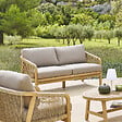 HESPERIDE - Canapé de jardin "Papouasie" acacia 2 places en polyester et acacia - vignette