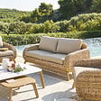 HESPERIDE - Canapé de jardin "Manissa" honey & beige 2 places en aluminium et polyester - vignette