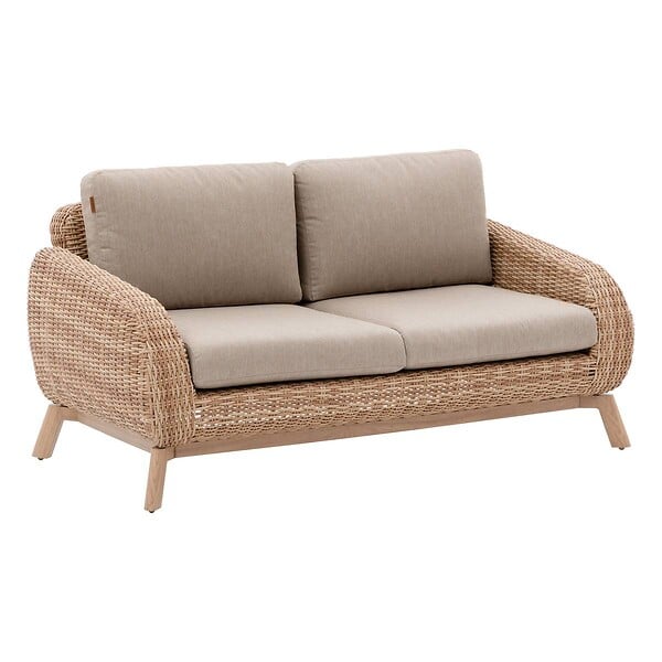 HESPERIDE - Canapé de jardin "Manissa" honey & beige 2 places en aluminium et polyester - large
