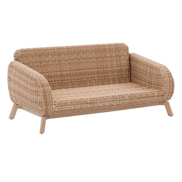 HESPERIDE - Canapé de jardin "Manissa" honey & beige 2 places en aluminium et polyester - large