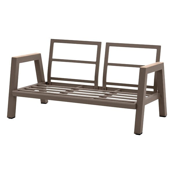 HESPERIDE - Canapé de jardin "Axiome" praline & beige 2 places en aluminium et polyester - large