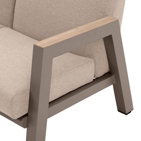 HESPERIDE - Canapé de jardin "Axiome" praline & beige 2 places en aluminium et polyester - large
